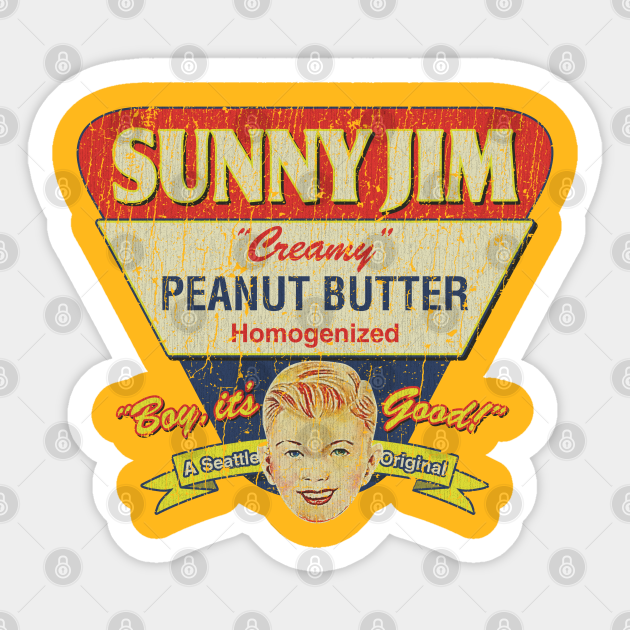 Sunny Jim Peanut Butter 1921 Seattle Sticker TeePublic